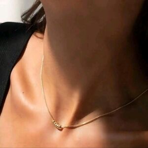 NEW! 18K Gold Plated Elegant And Minimalist Mini Rings Charms Necklace